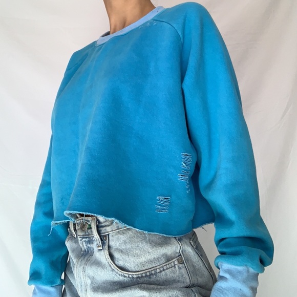 Urban Outfitters Tops - urban outfitters cropped blue crewneck